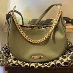 Jessica Simpson  olive tone purse, gold chain Photo 0