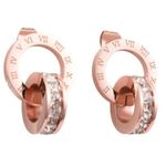 Korean fashion Small square Roman numbers earrings Gold Photo 0