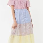 Urban Outfitters NWT Colorblock Seersucker Midi Dress Photo 0