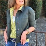 CAbi Crossroads Army Green Utility Boxy Jacket Unlined Sz M Pockets Bella Swan Photo 2