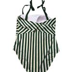 Summersalt  Striped Tie-Shoulder One Piece Swimsuit Green White Retro Size 14 Photo 1