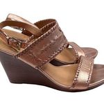 Jack Rogers  Vanessa Rose Gold Raffia Wedge Heeled Sandel Women's Size 9.5 Photo 0