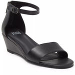 Eileen Fisher Mara Sandal Wedge Black Leather Women Size 9 1/2 Minimalist Photo 0