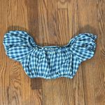 Faithfull the Brand NWOT Corsica Bikini Top Swimsuit Gingham Blue M Photo 1