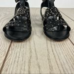 Furla Aurora Laser Cut Lace Pattern Leather Sandals EUR38.5 Onyx Black $345 Photo 4
