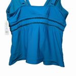 Time & Tru Womens Aqua Tankini Swim Top L 12-14 Adjustable Removable Cups Beach Photo 5