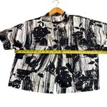 St. John  14 Short Sleeve Shirt Jacket Black White‎ Abstract Floral Art To Wear Photo 7