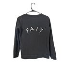 Madewell Black Bien Fiat Crew Neck Long Sleeve Cotton Sweatshirt Women Sz S Photo 1