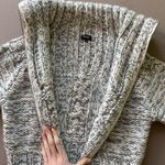 Chunky High Neck Wool Zip Up Sweater Gray Photo 3
