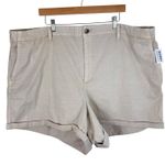 Old Navy  NWT Everyday Cotton Tan Cream Cuffed Elastic Waistband Chino Shorts 4X Photo 0