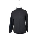 Marine layer Black Skylar Sweater Womens XS Turtleneck Cotton Wool Blend Ribbed Photo 3