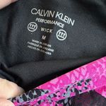 Calvin Klein  Performance Pink Black Leggings Compression Medium Artsy Pocket Photo 5