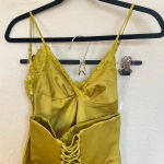House Of CB HOUSE OF‎ CB 'Salma' Chartreuse Satin Slip Dress green /Size XS NWOT Photo 6