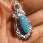 Mojave Blue Turquoise Stainless Steel Pendant Necklace Photo 6