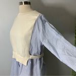 ZARA NEW WOMAN CONTRAST KNIT SHIRT SWEATER ECRU BLUE XS-S ref 3991/027 Photo 11