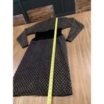 Fernando Sanchez Vintage brocade eyelet Long Sleeve black gold midi retro Dress Size XS Photo 5