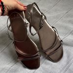 H by Halston Ethereal Metallic Silver Strappy Sandals Photo 6