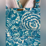 Lands' End  1pc Swimsuit Women 4 Blue White Floral Twist Pad Bra Draped Tropical Photo 3