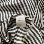 J Jill Shirt Button Up TunicTop Roll Tab Sleeve Gray White Striped Flowy M Size M Photo 4