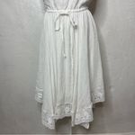 Candalite NEW  Size Medium White Midi Dress Handkerchief Lace Trim Boho Photo 3