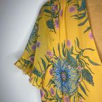 Madewell  Sweetgrass Ruffle Sleeve Painted Blooms Yellow Floral Dress Photo 4