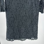 Everly  Black Lace sheath Mini Dress sheer 3/4 sleeves M LBD event party HOCO Photo 6