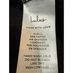 Lulus Black Long Sleeve Mesh Ribbed Knit Sweetheart Blouse Bodycon Top Size S Photo 3