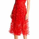 Milly  Joselyn Embroidered Midi 3D Tulle Dress | Size 6 Photo 0