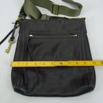 Fossil Vintage  Purse Cross-Body Style Bag Black Leather Army Green Strap‎ Photo 5