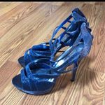 Camille La Vie  Sparkle Blue Peep Toe Pumps S8 Photo 0