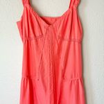 BCBGMAXAZRIA  Peach Orange 100% Silk Midi Slip Dress Size 12 Photo 4
