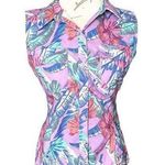 Reel Legends Womens Blouse Sz PS Petite Small Mariner Poly Sleeveless Vented Photo 0