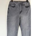 Good American Womens Jeans Black Denim Straight Hi Rise Cropped Dark Wash 8/25 Photo 3