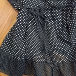 LC Lauren Conrad Lauren Conrad XL NY Ruffle Capped Sleeve Dots Top in Black White Photo 2