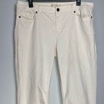 J Jill White Denim Slim Ankle Jeans Authentic Fit Mid Rise Office Minimal Work Size 12 Photo 1