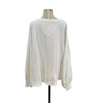 Free People  Trish Sweatshirt Cotton Cropped Balloon Sleeve White Size‎ Medium Photo 9