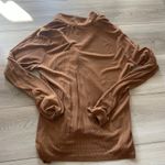 Old Navy Brown Ribbed Knit Button Front Top Blouse XL Tall Long Sleeve Photo 2