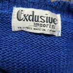 Vintage Blue Bedazzled Sweater Sequins Beads Jewels Sz M Knit Pullover Size M Photo 1