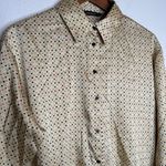 ZARA  Basics polyester geometric gold button up blouse‎ Sz M Photo 4
