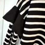 cupio Black White Striped Ruffle Sleeve Sweater Women’s Large Long Sleeve Photo 2