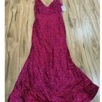 Morgan & Co New Chloé Sequined Gown Dress stretch Sz 7 fit sz medium Pink Photo 12