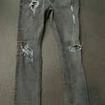 American Rag  black‎ distressed denim straight leg jeans size 34L Photo 0