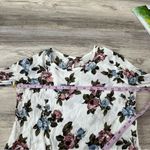 Abercrombie & Fitch Abercrombie Floral Crinkle Long Belle Sleeve Top Peplum Roses Photo 4