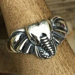 Sterling Silver Elephant Head Toe Ring Midi Ring Pinky Ring Boho Ring Silver Photo 0