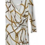 Ralph Lauren | 8 | Dress Knee Length Wrap Chainlink Stretch V Neck Photo 1