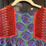 Anthropologie Bl-nk London Miranda Peasant blouse embroidered patchwork print colorful balloon Photo 2