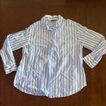 Dynamite Blue and White Striped Women's Shirt Photo 0