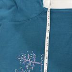 Vintage Teal Blue Double Collared Pullover Sweatshirt Winter Tree Design Photo 7