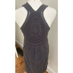 Athleta Women's  Dark Gray Crochet Knit Tank Dress Size Small 100% cotton Photo 3