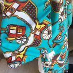 Tuk Tuk Print Blue Double Slit Dress Wide Sleeves Women's One Size (Medium) Photo 4